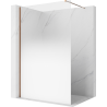 Mexen Kioto Duschwand Walk-in 130 x 200 cm, ombre weiß 8 mm, Roségold - 800-130-101-60-86