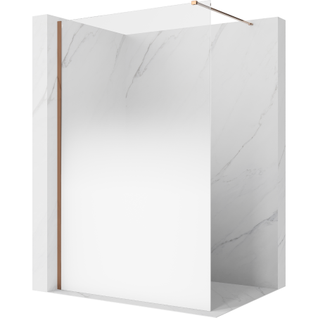 Mexen Kioto Duschwand Walk-in 140 x 200 cm, weißer Ombre 8 mm, Roségold - 800-140-101-60-86
