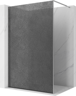 Mexen Kioto Duschwand Walk-in 100 x 200 cm, Crackle Graphit 12 mm, Chrom - 800-100-101-01-44-X