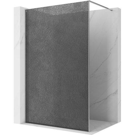 Mexen Kioto Duschwand Walk-in 120 x 200 cm, Crackle Graphit 12 mm, Chrom - 800-120-101-01-44-X