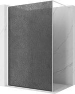 Mexen Kioto Duschwand Walk-in 110 x 200 cm, Crackle Graphit 12 mm, Weiß - 800-110-101-20-44-X