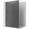 Mexen Kioto Duschwand Walk-in 140 x 200 cm, Crackle Graphit 12 mm, Weiß - 800-140-101-20-44-X