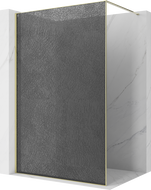 Mexen Kioto Duschwand Walk-in 120 x 200 cm, Crackle Graphit 12 mm, Gold - 800-120-101-50-44-X