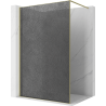 Mexen Kioto Duschwand Walk-in 150 x 200 cm, crackle graphit 12 mm, gebürstetes Gold - 800-150-101-55-44-X