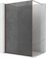 Mexen Kioto Duschwand Walk-in 140 x 200 cm, Crackle Graphit 12 mm, Roségold - 800-140-101-60-44-X