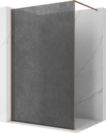 Mexen Kioto Duschwand Walk-in 90 x 200 cm, Crackle Graphit 12 mm, gebürstetes Kupfer - 800-090-101-65-44-X