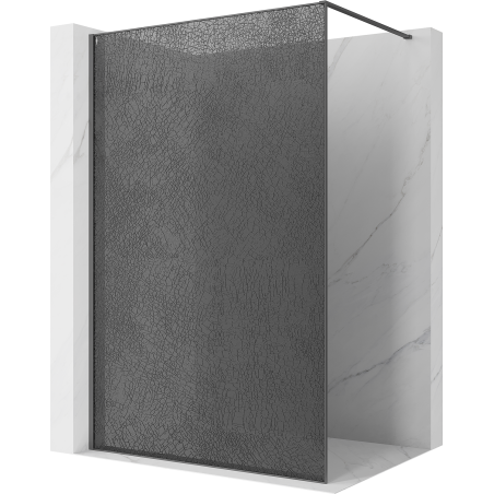 Mexen Kioto Duschwand Walk-in 90 x 200 cm, Crackle Grafit 12 mm, Gun Gray gebürstet - 800-090-101-66-44-X