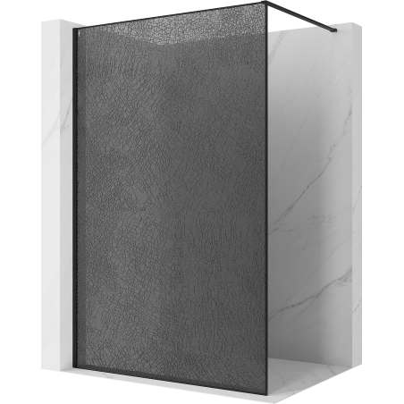 Mexen Kioto Duschwand Walk-in 120 x 200 cm, Crackle Graphit 12 mm, Schwarz - 800-120-101-70-44-X