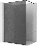 Mexen Kioto Duschwand Walk-in 140 x 200 cm, crackle graphite 12 mm, schwarz - 800-140-101-70-44-X