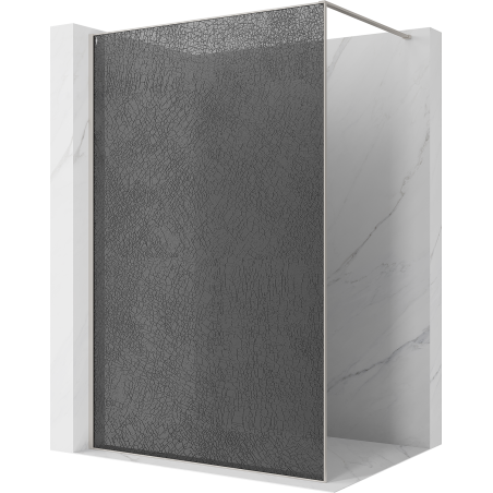 Mexen Kioto Duschwand Walk-in 80 x 200 cm, crackle grafit 12 mm, gebürsteter Nickel - 800-080-101-97-44-X