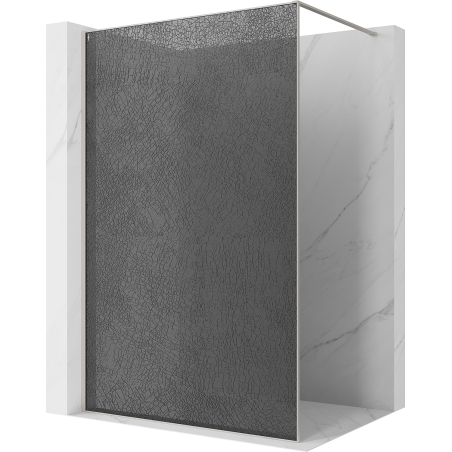 Mexen Kioto Duschwand Walk-in 110 x 200 cm, Crackle Graphit 12 mm, gebürsteter Nickel - 800-110-101-97-44-X