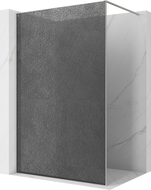 Mexen Kioto Duschwand Walk-in 110 x 200 cm, Crackle Graphit 12 mm, gebürsteter Nickel - 800-110-101-97-44-X