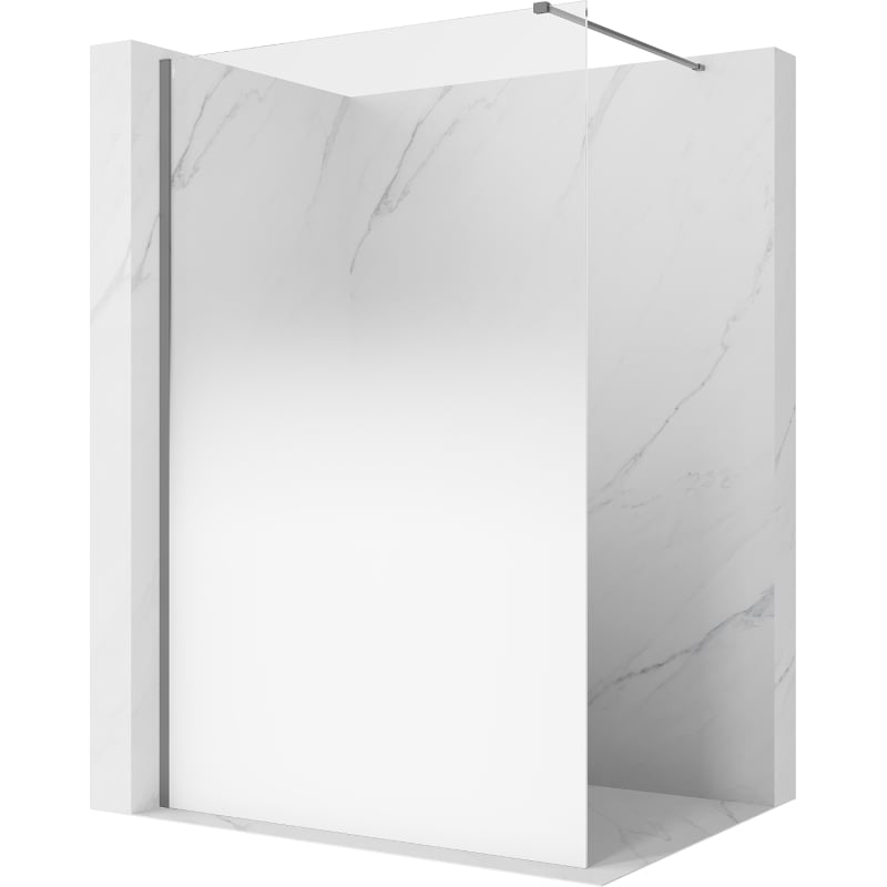 Mexen Kioto Walk-in-Duschwand 130 x 200 cm, weißes Ombre 8 mm, Gun Metal - 800-130-101-95-86