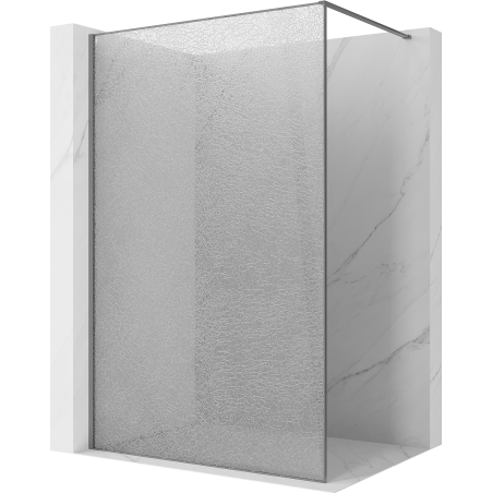 Mexen Kioto Duschwand Walk-in 70 x 200 cm, Crackle transparent 12 mm, Gun Metal - 800-070-101-95-04-X