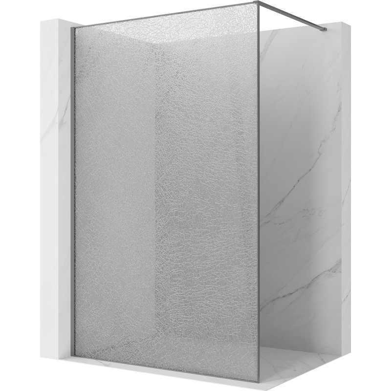 Mexen Kioto Duschwand Walk-in 110 x 200 cm, Crackle Transparent 12 mm, Gun Metal - 800-110-101-95-04-X