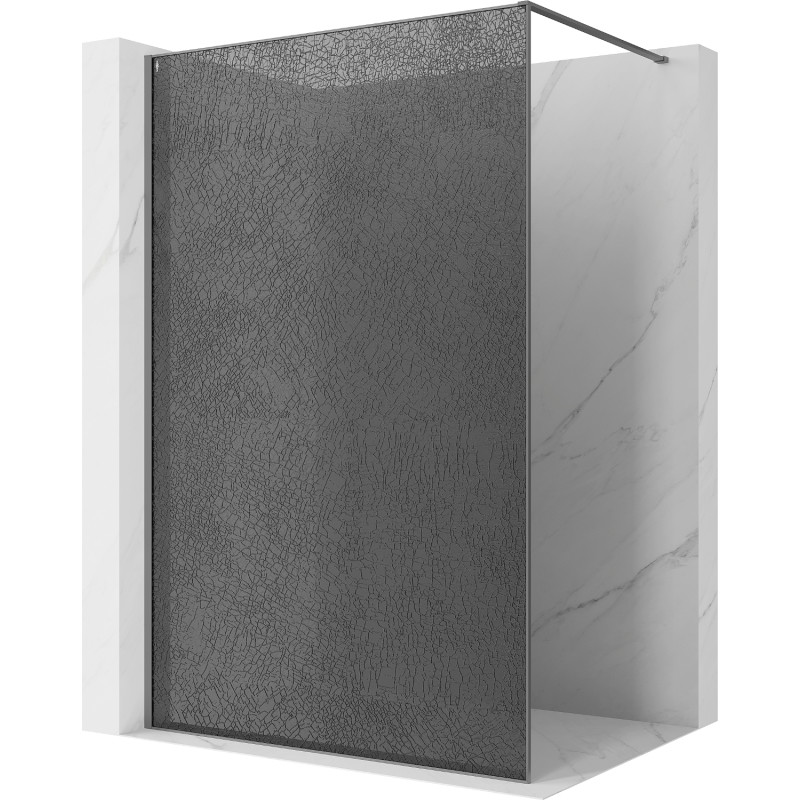 Mexen Kioto Duschwand Walk-in 90 x 200 cm, Crackle Graphit 12 mm, Gun Metal - 800-090-101-95-44-X