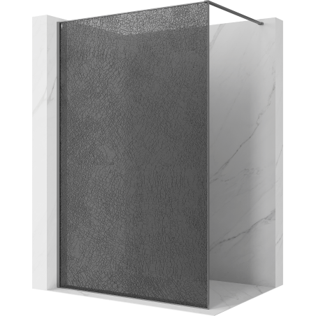 Mexen Kioto Duschwand Walk-in 100 x 200 cm, Crackle Grafit 12 mm, Gun Metal - 800-100-101-95-44-X