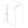 Mexen Kioto Duschwand Walk-in 130 x 200 cm, Crackle grafit 12 mm, Gun Metal - 800-130-101-95-44-X