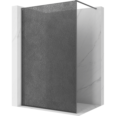 Mexen Kioto Duschabtrennung Walk-in 160 x 200 cm, Crackle Grafit 12 mm, Gun Metal - 800-160-101-95-44-X