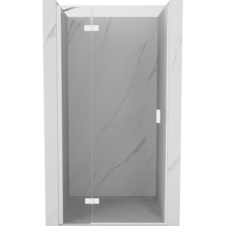 Mexen Mist-H linke, schwenkbare Duschwand 110 cm, transparent, weiß - 8A5-110-000-20-00-L