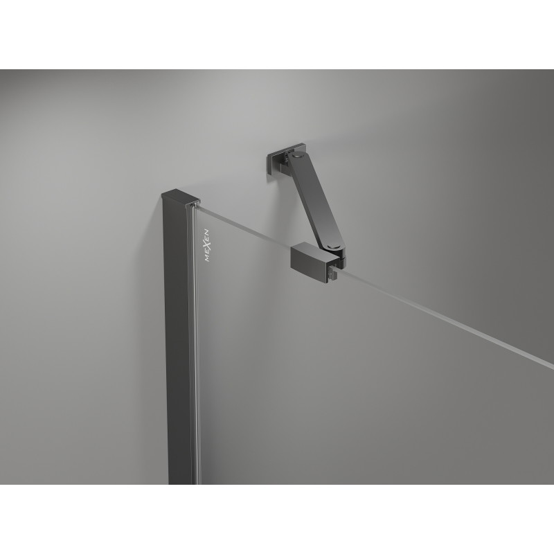 Mexen Mist-H Rechtsschwingende Duschtür 90 cm, transparent, Gun Metal - 8A5-090-000-95-00-P