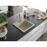 Mexen Vito Granitspüle 1-Becken mit Küchenarmatur Duero, beige - 6503-69-671600-50