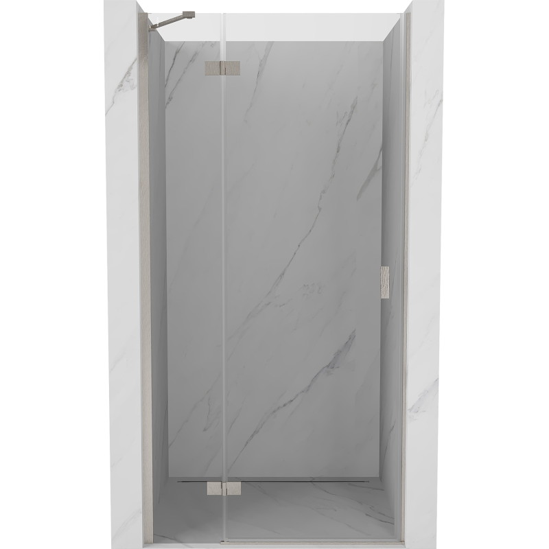 Mexen Mist-H linke, schwenkbare Duschtür 70 cm, transparent, gebürsteter Nickel - 8A5-070-000-97-00-L