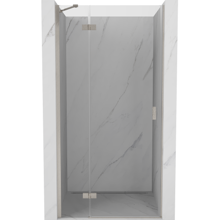 Mexen Mist-H Linke, klappbare Duschabtrennung 80 cm, transparent, gebürsteter Nickel - 8A5-080-000-97-00-L