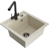 Mexen Vito Granitspüle 1-Becken mit Küchenarmatur Duero, beige - 6503-69-671600-70