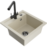 Mexen Vito Granitspüle 1-beckig mit Küchenarmatur Duero, beige - 6503-69-671600-70