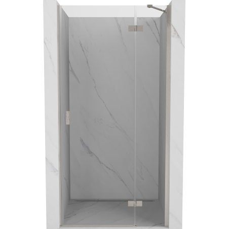 Mexen Mist-H rechte, schwenkbare Duschabtrennung 90 cm, transparent, gebürstetes Nickel - 8A5-090-000-97-00-P
