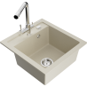 Mexen Vito granitspüle 1-becken mit Küchenarmatur Duero, beige - 6503-69-671600-00