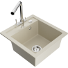 Mexen Vito Granitspüle 1-beckig mit Küchenarmatur Duero, beige - 6503-69-671600-00