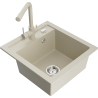 Mexen Vito Granitspüle 1-Kammer mit Küchenarmatur Duero, beige - 6503-69-671600-69