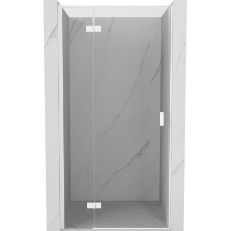 Mexen Mist-H L Linke, schwenkbare Duschtür 100 cm, transparent, weiß - 8A5L-100-000-20-00-L
