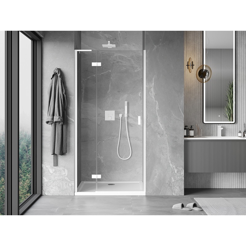 Mexen Mist-H L linke Schwenk-Duschtür 105 cm, transparent, weiß - 8A5L-105-000-20-00-L