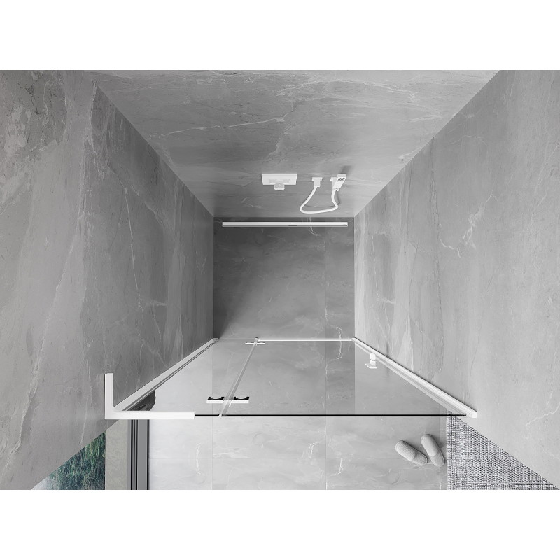 Mexen Mist-H L linke Schwenk-Duschtür 105 cm, transparent, weiß - 8A5L-105-000-20-00-L