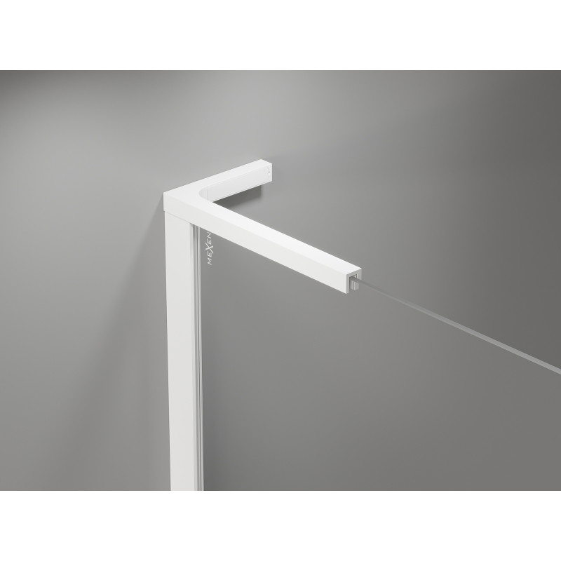Mexen Mist-H L rechte schwenkbare Duschabtrennung 80 cm, transparent, weiß - 8A5L-080-000-20-00-P