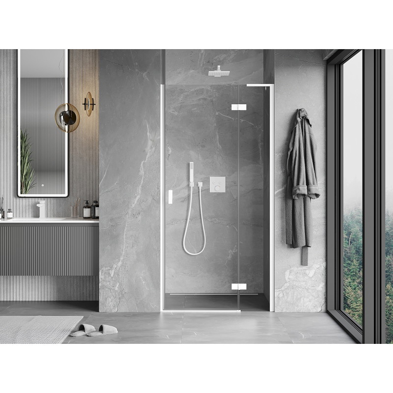Mexen Mist-H L Duschdrehtür rechts 110 cm, transparent, weiß - 8A5L-110-000-20-00-P
