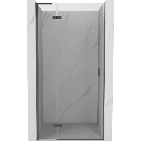 Mexen Mist-H L linke, schwenkbare Duschabtrennung 75 cm, transparent, gebürstetes Gun Gray - 8A5L-075-000-66-00-L
