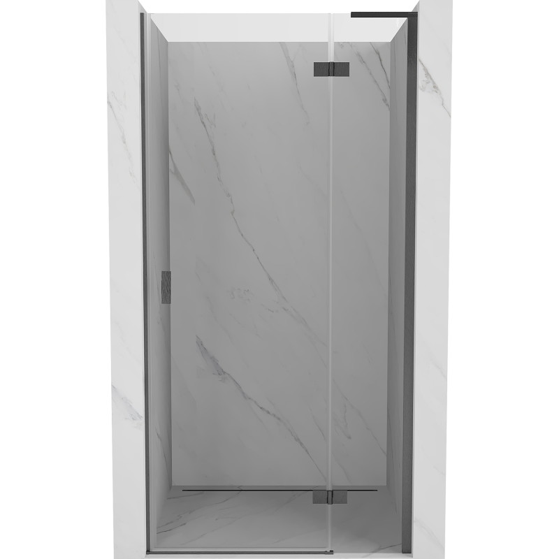 Mexen Mist-H L Rechts öffnende Duschdrehtür 80 cm, transparent, gebürstetes Gun Gray - 8A5L-080-000-66-00-P