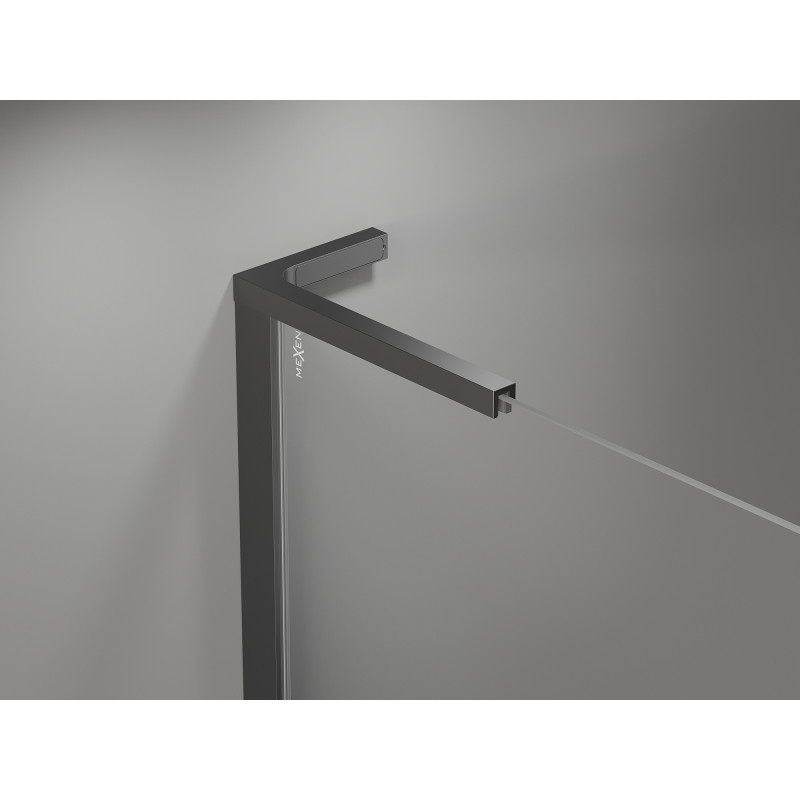 Mexen Mist-H L Links angeschlagene Duschdrehtür 70 cm, transparent, Gun Metal - 8A5L-070-000-95-00-L