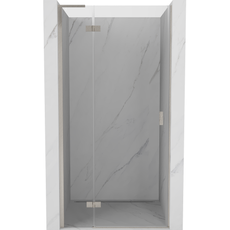 Mexen Mist-H L linke, schwenkbare Duschabtrennung 85 cm, transparent, gebürstetes Nickel - 8A5L-085-000-97-00-L