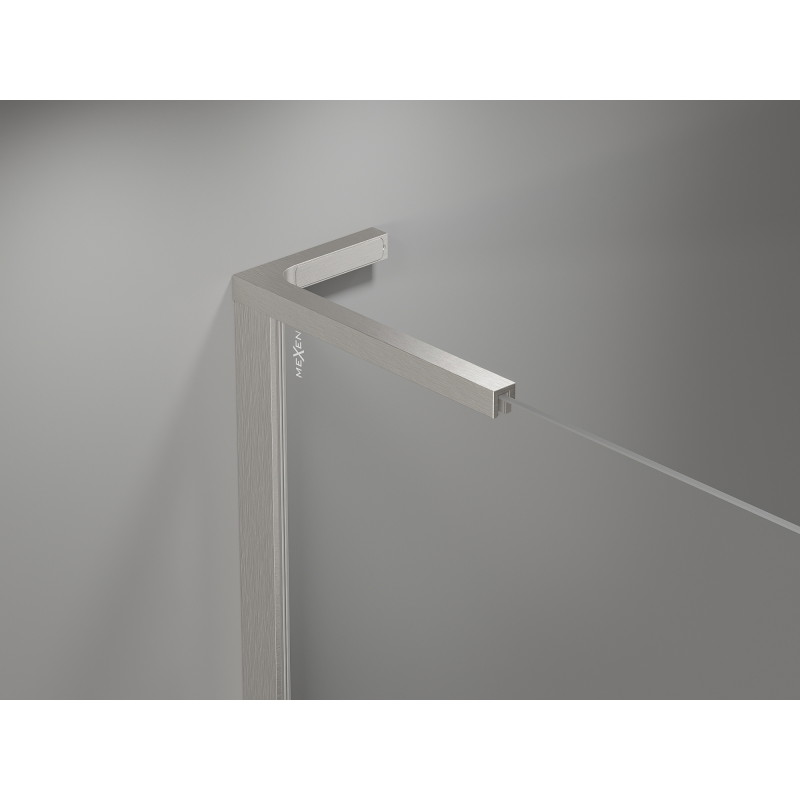 Mexen Mist-H L linke, schwenkbare Duschabtrennung 105 cm, transparent, gebürsteter Nickel - 8A5L-105-000-97-00-L