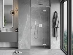 Mexen Mist-H L Duschdrehtür rechts 70 cm, transparent, gebürsteter Nickel - 8A5L-070-000-97-00-P