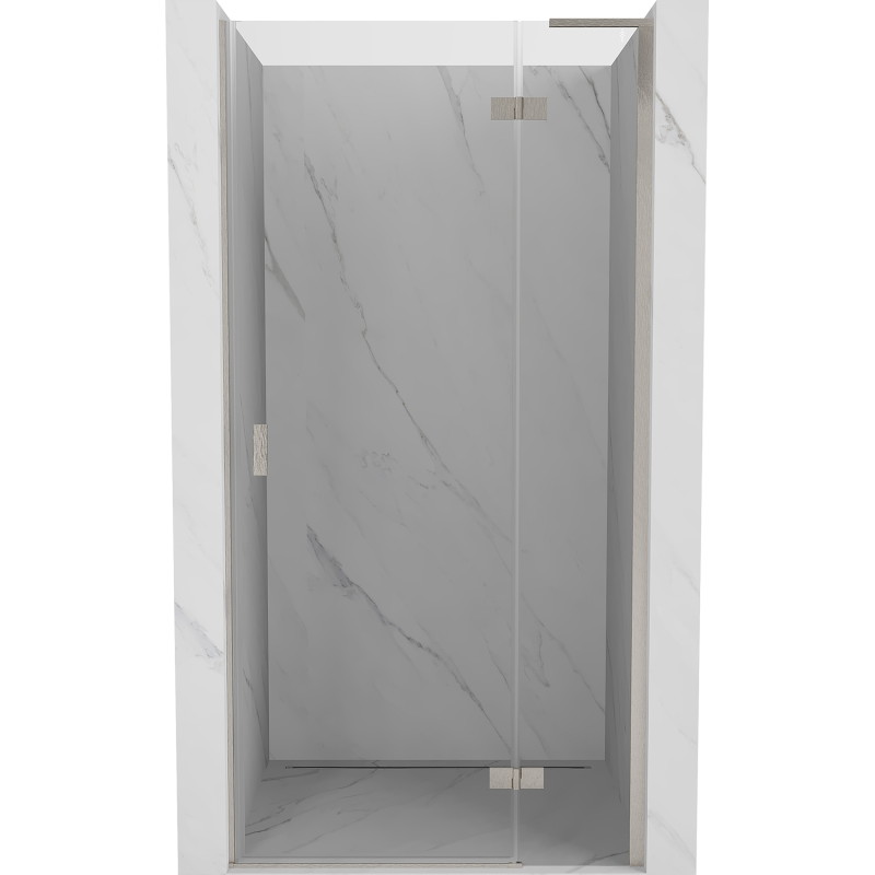 Mexen Mist-H L Rechte schwenkbare Duschtür 85 cm, transparent, gebürstetes Nickel - 8A5L-085-000-97-00-P