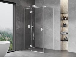 Mexen Mist-H T Duschkabine schwenkbar links 115 x 75 cm, transparent, weiß - 8A5T-115-075-20-00-L