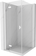 Mexen Mist-H T Duschkabine schwenkbar links 80 x 80 cm, transparent, weiß - 8A5T-080-080-20-00-L