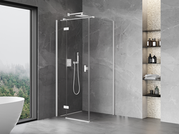 Mexen Mist-H T Duschkabine schwenkbar links 85 x 85 cm, transparent, weiß - 8A5T-085-085-20-00-L