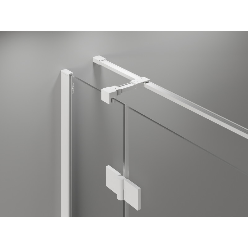 Mexen Mist-H T Duschkabine schwenkbar links 95 x 90 cm, transparent, weiß - 8A5T-095-090-20-00-L